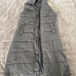 Women's Gray Hooded Puffer Coat